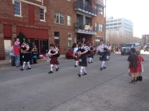 Wait for it, a second group of kilted bagpipers!